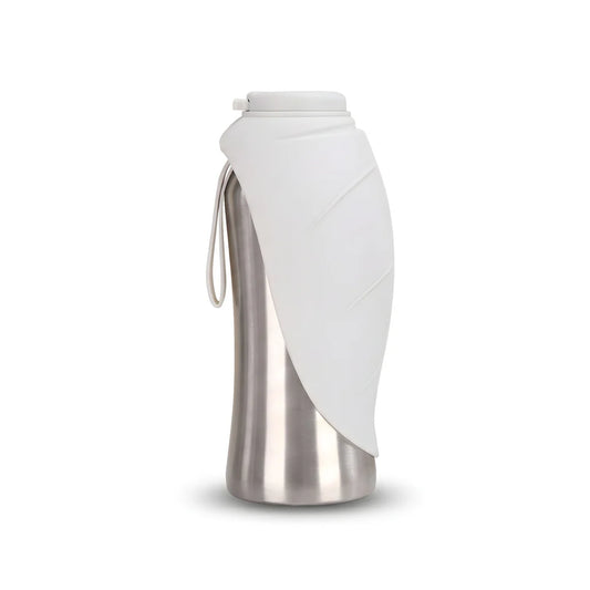 PawSipDog - Insulated Dog Water Bottle with Flip-Out Bowl (Stainless Steel)
