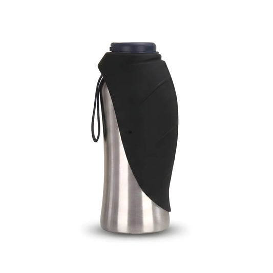 PawSipDog - Insulated Dog Water Bottle with Flip-Out Bowl (Stainless Steel)