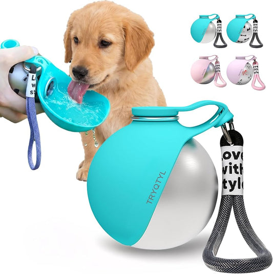 (Original product) Portable Stainless Steel Water Bottle Travel Bowl for Dogs